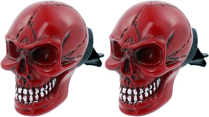 Skull Car Air Fresheners Cute Cool Funny Air Conditioning Vent Perfume Diffuser Decoration Interior Car Accessories 2 pcs