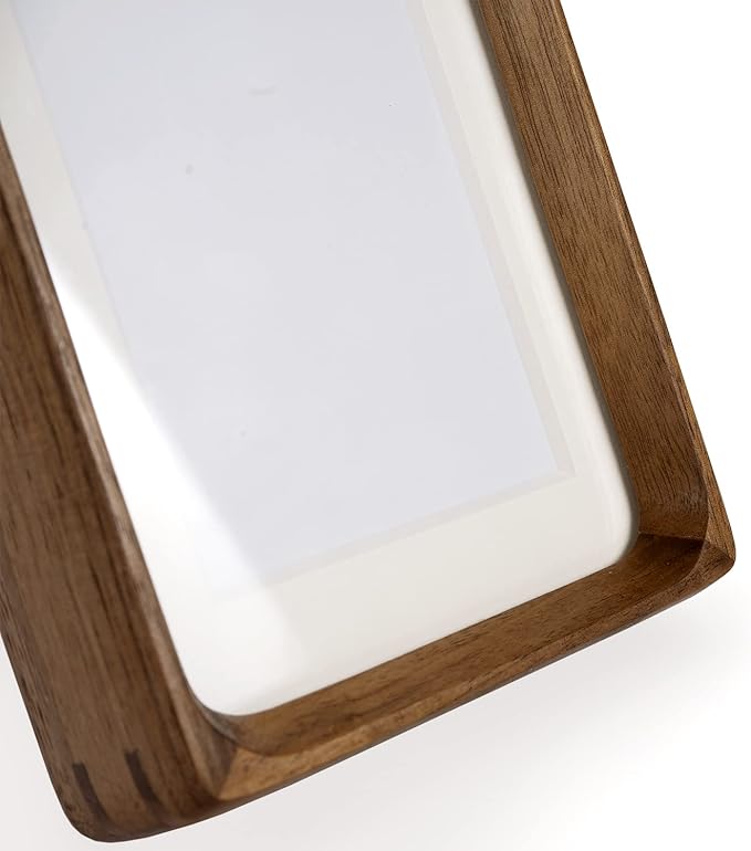 Natural Wood Photo Frames Inspired Tabletop Picture Frame with Mat, Vertical or Horizontal Display (Walnut, 6x8 matted to 5x7)