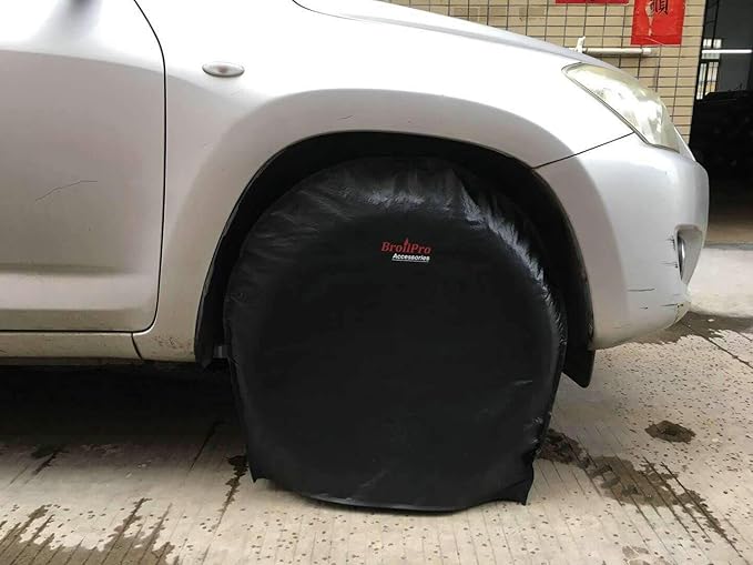 Tire Cover Set of 4PCS Waterproof Sun Protectors for RV, Camper, Trailer, Truck Fits 24"-26" Tire Diameter