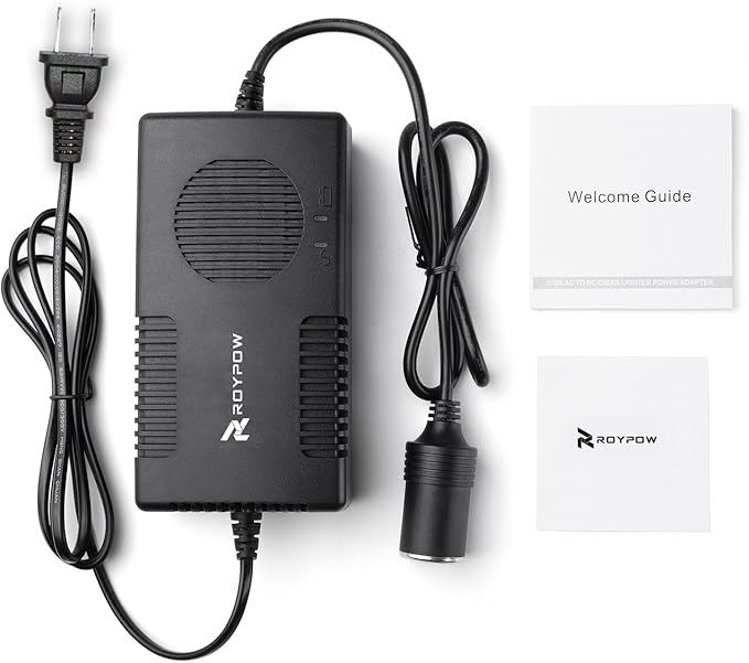 RoyPow AC to DC Converter, 120W (Max 150W) 120V/110V to 12V/10A Cigarette Lighter Socket AC/DC Adapter, 120V/110V to 12V Converter, Power Supply for Inflator, Car Refrigerator, Car Vacuum Cleaner