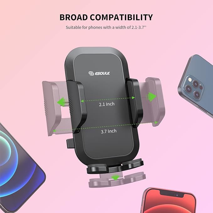 Esoulk 11-inch Gooseneck Car Phone Holder,Heavy Duty Phone Holder for Truck, Flexibile Long Arm Anti Shake stabilizer Windshield Car Phone Mount Suction Cup,Fit for iPhone, Samsung &Other Cellphone