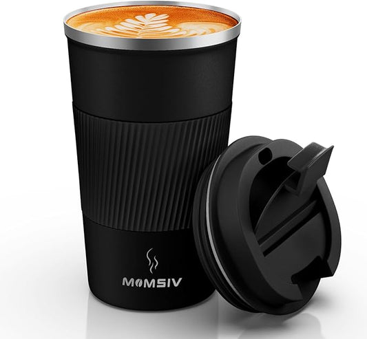 MOMSIV 17oz Travel Mug, Insulated Coffee Cup with Leakproof Lid, Vacuum Stainless Steel Double Walled Reusable Tumbler for Hot and Cold Water Coffee and Tea In Travel and Car