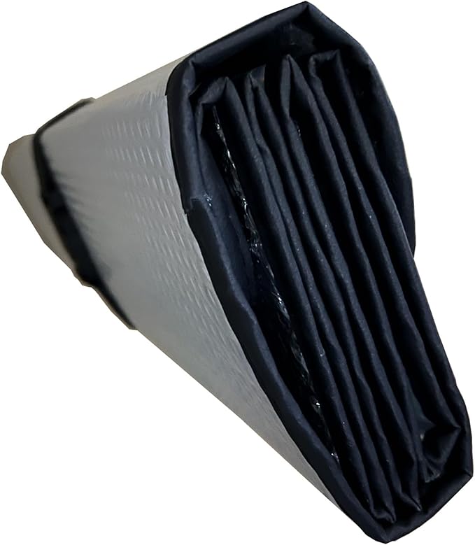 Car Windshield Sunshade-Thicken 5-Layer Bubble Block Heat and Sun UV Rays, Front Windshield Sun Shade- Keeps Your Vehicle Cool - 58 x 27.5 Inch … (New Silver)