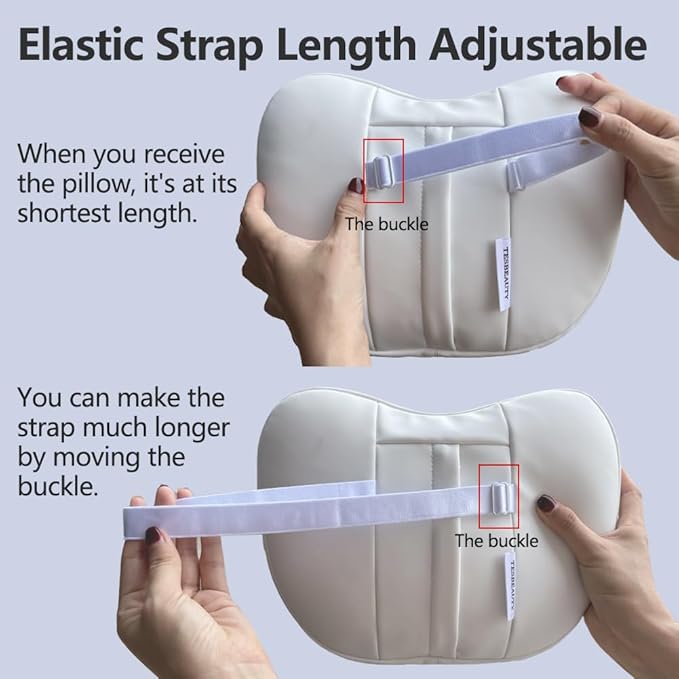 Upgraded Car Headrest Pillow 2 Packs Genuine Nappa Leather Car Neck Pillow Tesla Model Y Model 3 Model X Model S Universal Fit Neck Support Cushion White