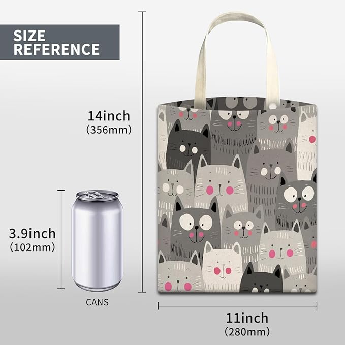 Cute Car Trash Bag, Hanging Car Organizer and Storage Bag, Trash Bin for Vehicle, Travelling, Camping - Cute Grey Cats