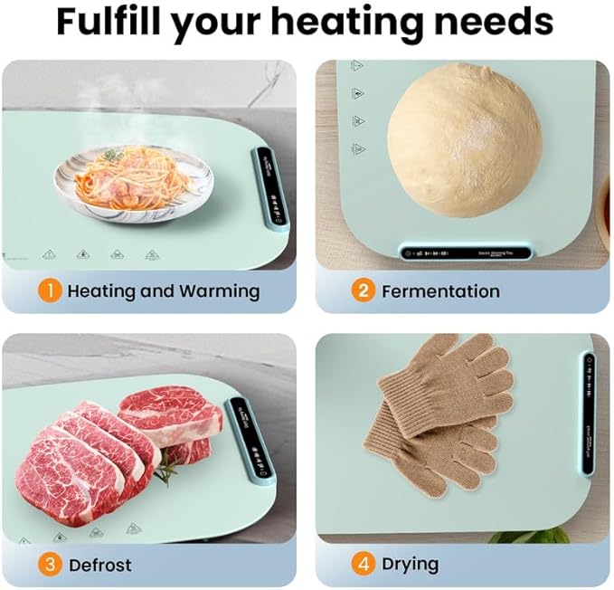 Electric Warming Tray with 3 Adjustable Temperature, Foldable Warming Mat for Food Features Full Surface Heating & Portable, Food Warmer for Buffet Party, Gatherings, Daily Use