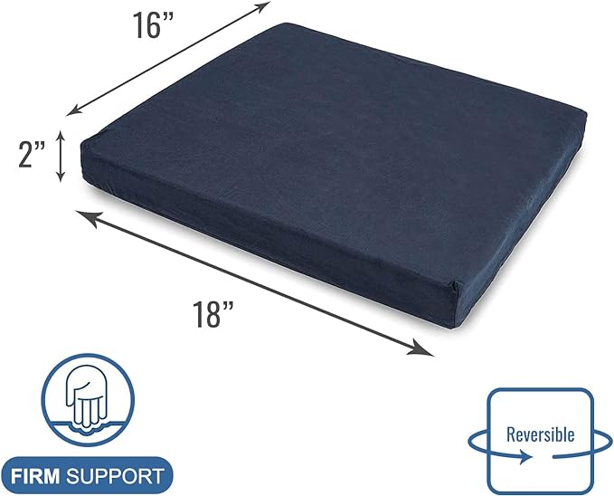 DMI Seat Cushion and Chair Cushion for Office Chairs, Wheelchairs, Scooters, Kitchen Chairs or Car Seats, FSA HSA Eligible, for Support and Height while Reducing Stress on Back, Tailbone or Sciatica