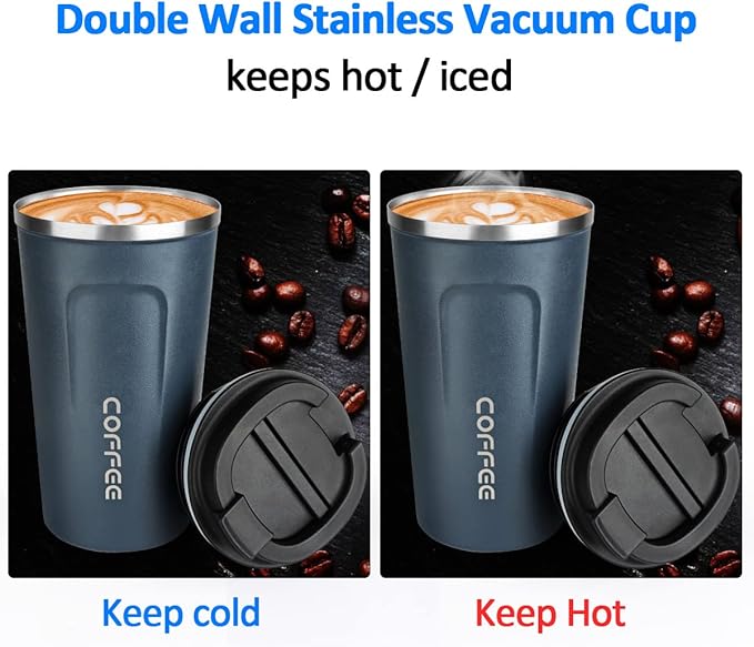 MOMSIV 17oz Travel Mug, Insulated Coffee Cup with Leakproof Lid, Vacuum Stainless Steel Double Walled Reusable Tumbler for Hot and Cold Water Coffee and Tea In Travel and Car