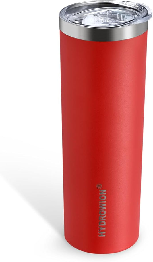 HYDROWION Triple-Insulated Tumblers - Stainless Steel with Lid and Straw, 20 oz Water Bottle, Stainless Steel Cups, Coffee Travel Mug for Home & Office Red