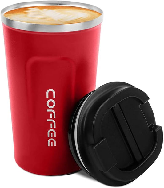 MOMSIV 12oz Travel Mug, Insulated Coffee Cup with Leakproof Lid, Vacuum Stainless Steel Double Walled Reusable Tumbler for Hot and Cold Water Coffee and Tea In Travel and Car