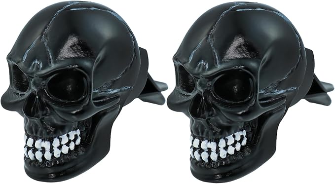 Skull Car Air Fresheners Cute Cool Funny Air Conditioning Vent Perfume Diffuser Decoration Interior Car Accessories 2 pcs
