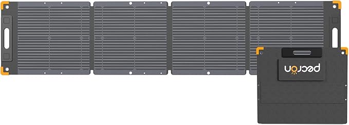 pecron 100 Watt Solar Panel, Portable Solar Panel for Power Station, High Efficiency Solar Foldable Panel, IP67 Waterproof Power Supply for Camping, RV, Outdoor, Off Grid System