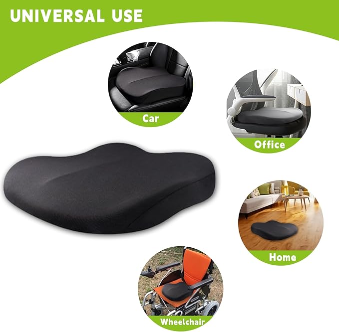 Car Seat Cushion for Adult, Car Booster Seat Pad for Short Drivers with Memory Foam, The Field of View by 3.9inch,Car Pillow for Driving Seat for Truck Office Chair Wheelchair (Gray)