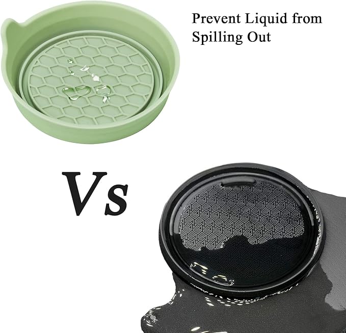 Amooca Car Cup Coaster Universal Automotive Waterproof Non-Slip Cup Holders Sift-Proof Spill Holder Car Interior Accessories 2 Pack Tea Green