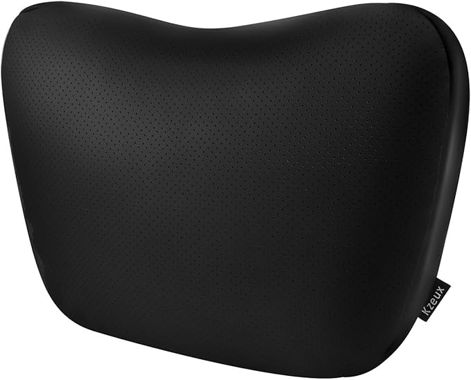 Upgraded Car Seat Neck Pillow - Adjustable Height Headrest Cushions - for Tesla Model 3/Y/S/X High-Elastic Pearl Cotton Inner & Ventilated Nappa Leather - Relieves Neck Pain 2 Pack Black