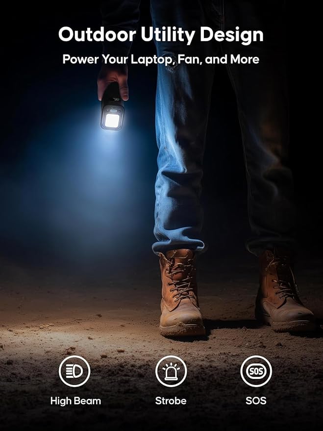 Portable Power Station 99Wh/27000mAh Camping Lithium Battery Large Power Bank with AC Outlet 70W for Home Backup Outdoor Emergency RV Van Hunting
