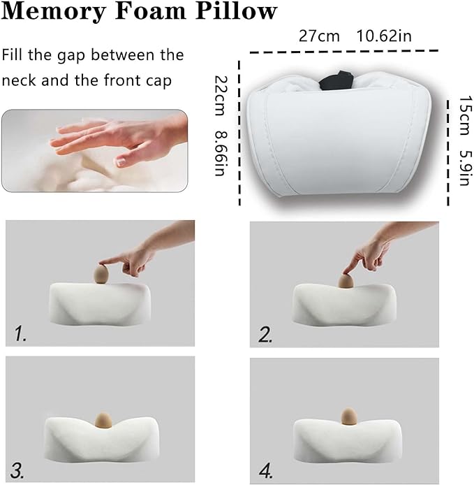 Car Neck Pillow for Tesla Model 3 Model Y Model S Model X Cybertruck Accessories Memory Foam Ergonomic Design Comfortable Headrest Cushion, 1 Piece, White