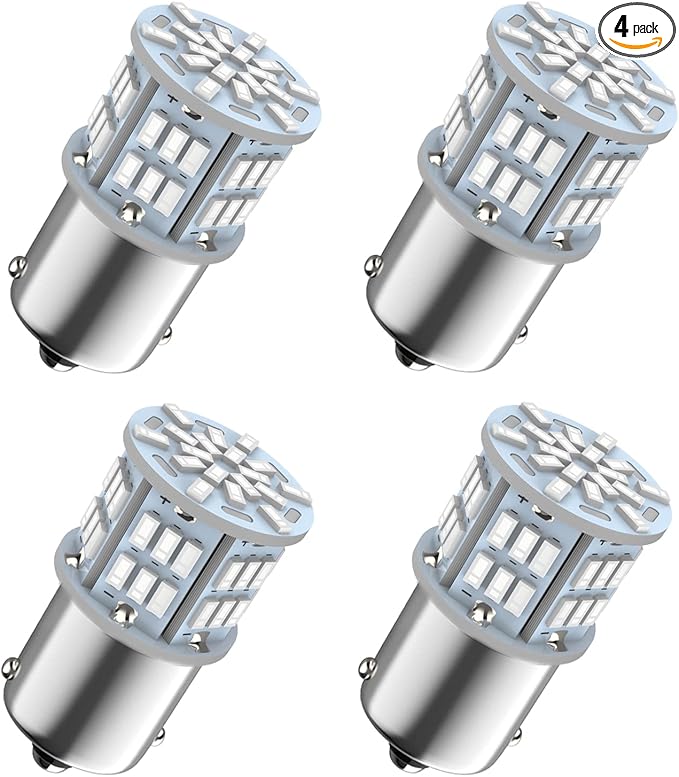 1156 Bulb Blue, 1141 1003 BA15S Led, 12V-24V 54-SMD 3014 Chips LED Bulbs for RV Camper Trailer Trunk Vehicle Interior Lights Tail Backup Reverse Lights Parking Lights 4pcs