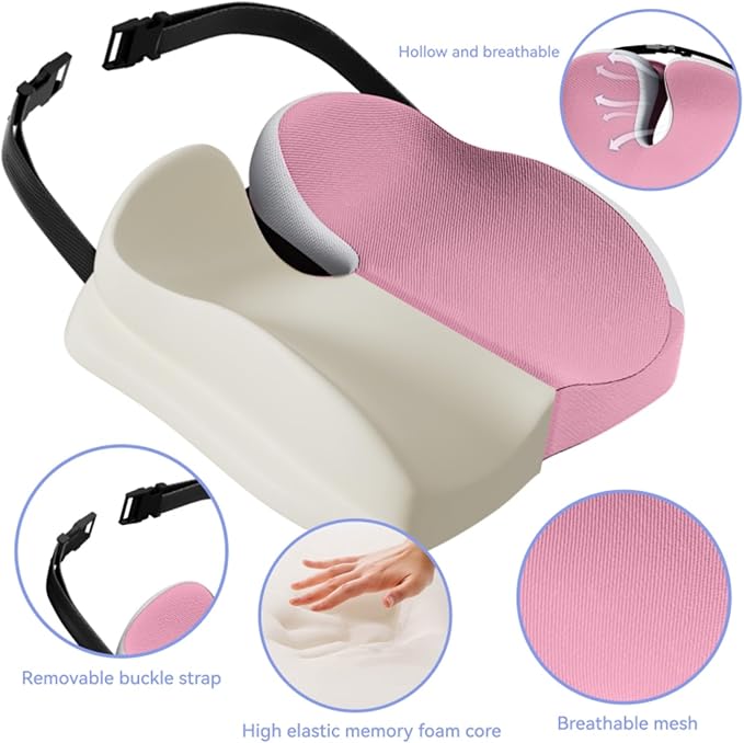 Seat Cushions for Office Chairs Wheelchair Cushion for Long Sitting Back Pain,Memory Foam Seat Car Computer Desk Chair Cushion,Coccyx Cushion for Tailbone Pain Relief Cushion Office Chair Butt Pillow