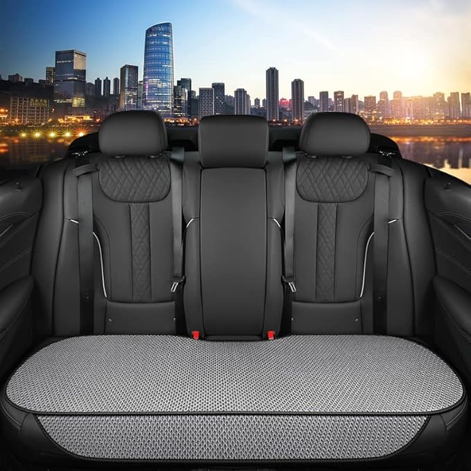 Auto Newer Breathable Universal Four Seasons Car Seat Covers, Luxury Include Front Car Seat Protector and RearCar Seat Cushion,Compatible with 95% Vehicles, Fit for Cars Truck SUV (Grey,3PCS)