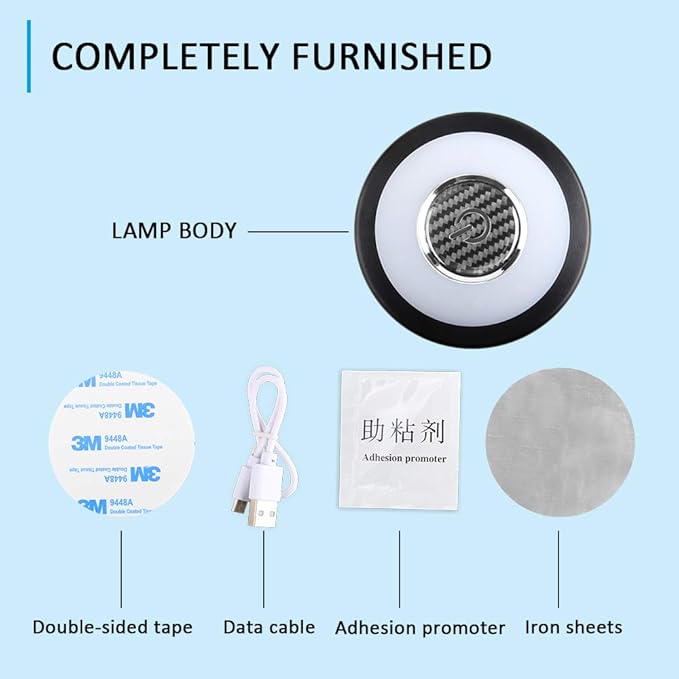 Teguangmei Auto Car Interior Ceiling Roof Dome Light Fixture with USB Rechargeable 20LED Car Dome Lamp Universal for Car Truck Trailer Camper Motorhome Boat(White Blue Light)
