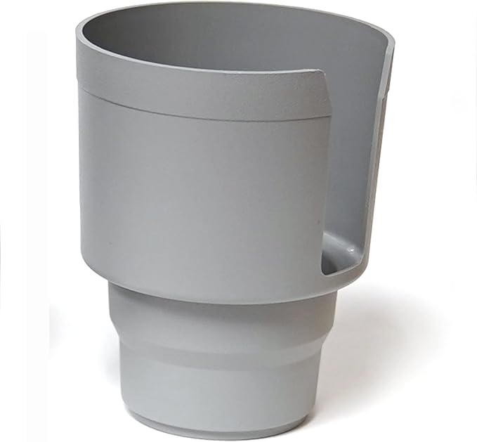 Cup Keeper Plus-2 PK W/Beverage Bands Car Cup Holder Adapter Expands to Hold Larger Beverage Containers up to 3.7" Diameter/Fits 32 oz Flasks & Water Bottles Gray