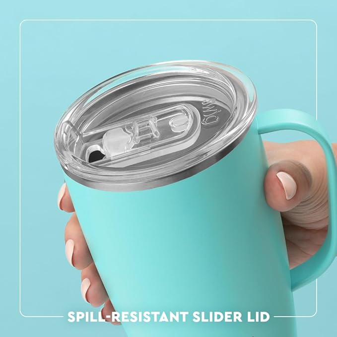 Swig Life 18oz Travel Mug, Lightweight Insulated Tumbler with Handle and Lid, Cup Holder Friendly, Dishwasher Safe, Stainless Steel, Travel Coffee Cup (Caliente)