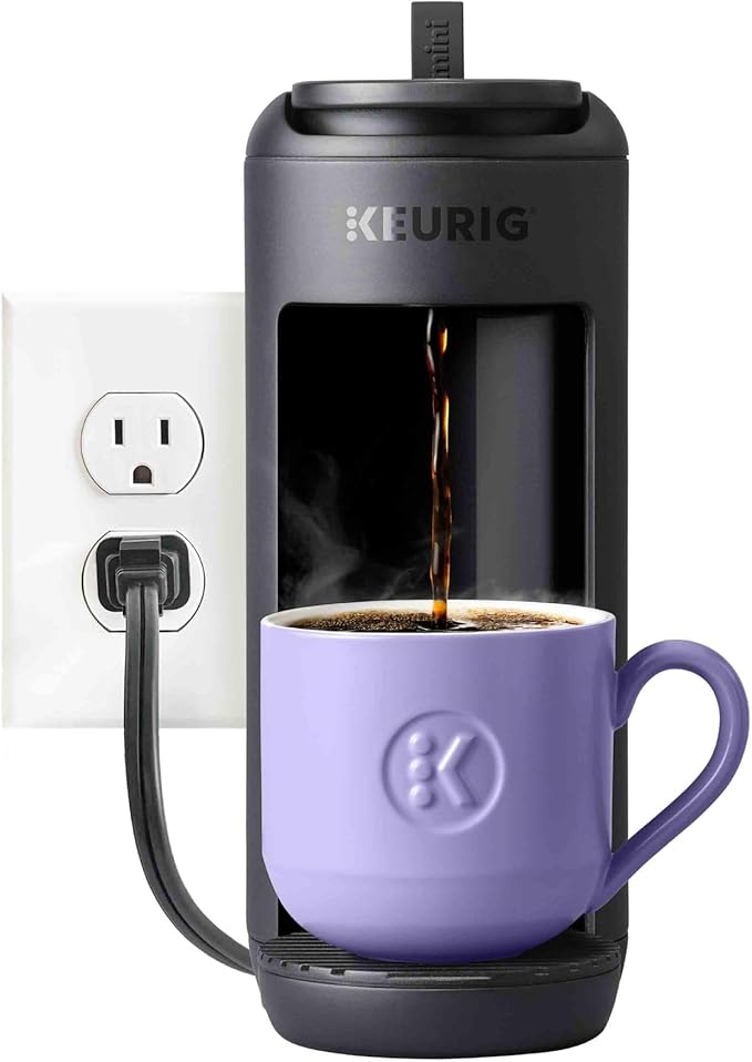 Keurig K-Mini Mate Single Serve K-Cup Pod Coffee Maker, Brews Up to 12 oz Cup, Compact Portable Coffee Machine for Small Spaces, Dorms & Offices, Black
