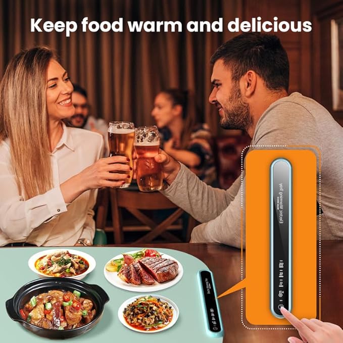 Electric Warming Tray with 3 Adjustable Temperature, Foldable Warming Mat for Food Features Full Surface Heating & Portable, Food Warmer for Buffet Party, Gatherings, Daily Use