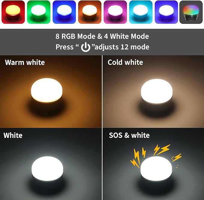 LED Camping Lantern, 8000mAh Rechargeable Camping Lights with 12 Light Modes, LED Lanterns for Power Outages, Auto-Memory, Magnetic Base, Portable Tent Light for Hurricane, Emergency, Home, Hiking