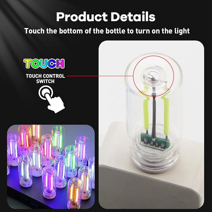 4Pcs Car USB Night Light, Touch Adjustment LED Ambient Lighting Plug in USB Automotive Night Lamps, Mini LED Bulb for Car, Camping, Holiday, Decoration, Bedroom, Party(Yellow)