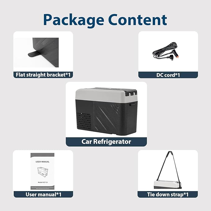 Alpicool KCF15 Portable Freezer,12 Volt Car Refrigerator, 15.4 Quart (14.6 Liter) Fast Cooling 12V Car Fridge -4℉~68℉, Car Cooler, 12/24V DC