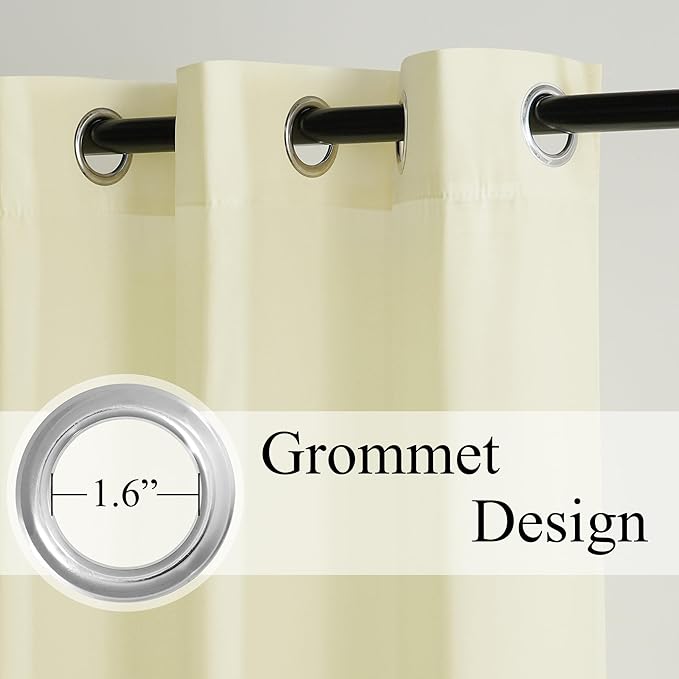 NICETOWN Non-See-Through Privacy Beige Sheer Curtains 72 inches Long 2 Panels, 52" Wide Grommet Window Curtains Drapes for Living Room Bedroom- Home Decoration Light Filtering Elegant Window Drapes