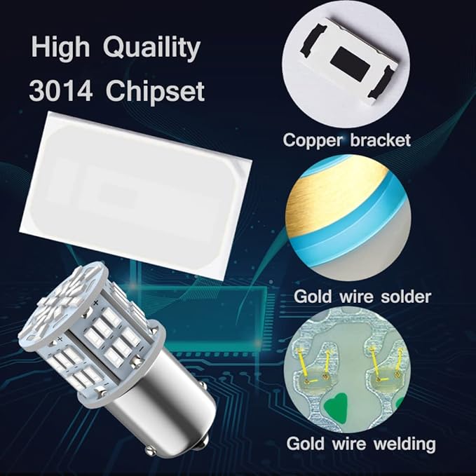 1156 Bulb Blue, 1141 1003 BA15S Led, 12V-24V 54-SMD 3014 Chips LED Bulbs for RV Camper Trailer Trunk Vehicle Interior Lights Tail Backup Reverse Lights Parking Lights 4pcs