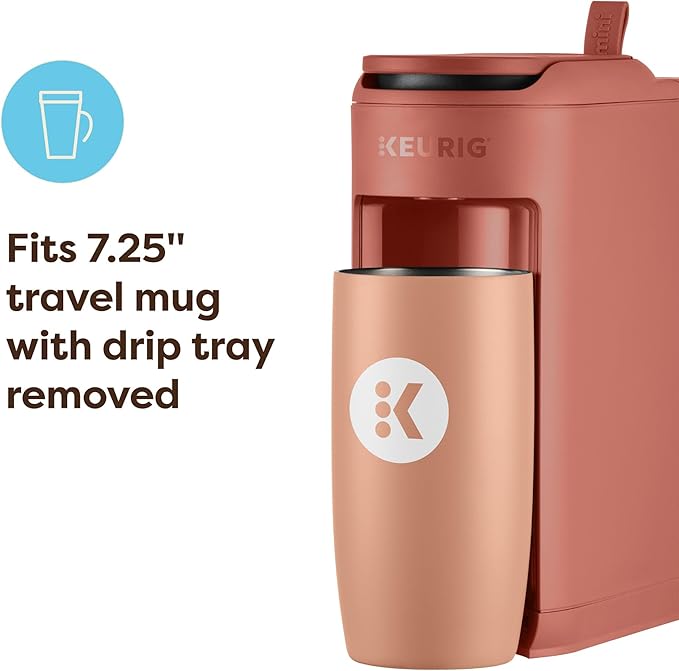 Keurig K-Mini Mate Single Serve K-Cup Pod Coffee Maker, Brews Up to 12 oz Cup, Compact Portable Coffee Machine for Small Spaces, Dorms & Offices, Red Rocks