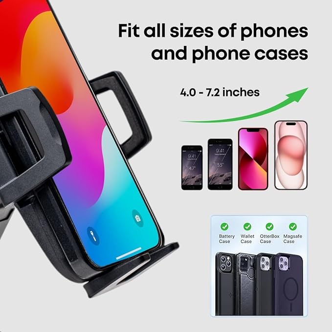 3-in-1 Cellphone Holder for Car - 360° Adjustable 2025 & Strong Suction Cup Phone Mount - Windshield Air Vent & Dashboard Cell Phone Holder - Truck Accessories Stand for iPhone Max 16 15 14