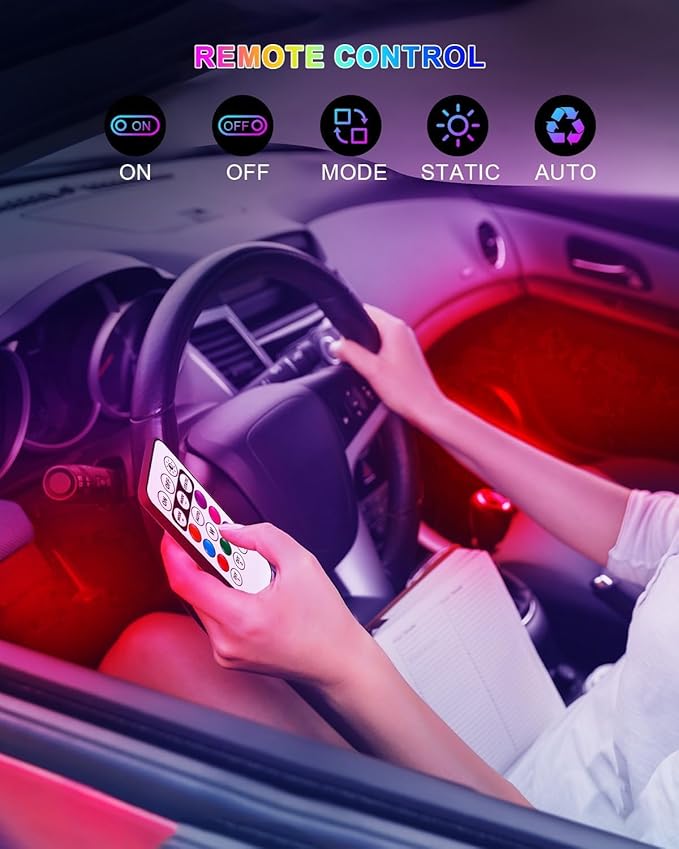Upgraded Wireless & Rechargeable Anti-Collision LED Lights with Remote Control – Ultra-Bright,Adjustable Lighting for Motorcycle,Bicycles,Drone,e-Scooter,Cars,Safety Light for Enhanced Visibility