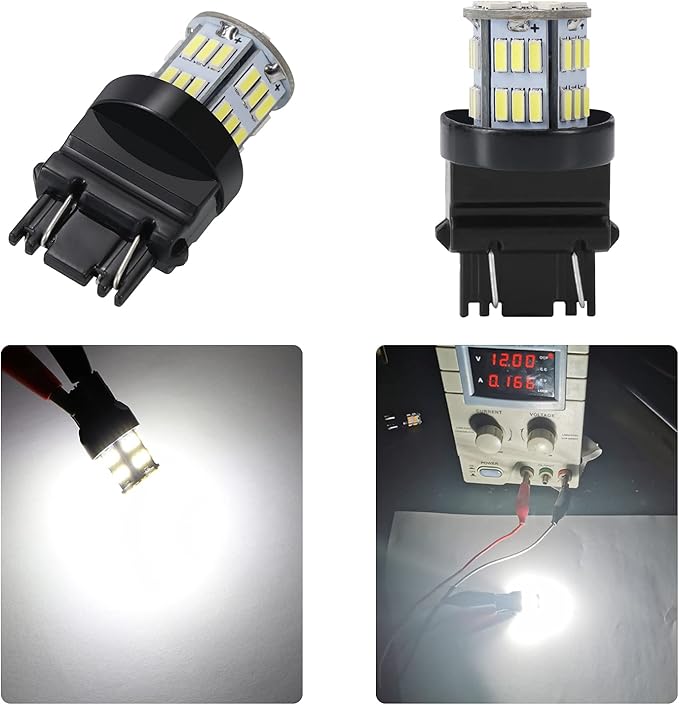 10 Packs LED Light Bulbs Super Bright 3157 3156 3057 4057 4157 for Cars 12V Non-Polarity 39-SMD LED Chipsets with Projector for Turn Signal Lights Taillights Replacement (White)