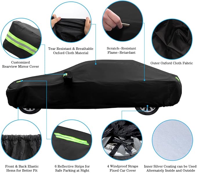 Car Cover Compatible with Mercedes-Benz C-Class 1994-2025 Sedan, Coupe, Convertible C250 C300 C350 C400 C450 C63 AMG Car Cover Waterproof All Weather Outdoor Full Car Covers
