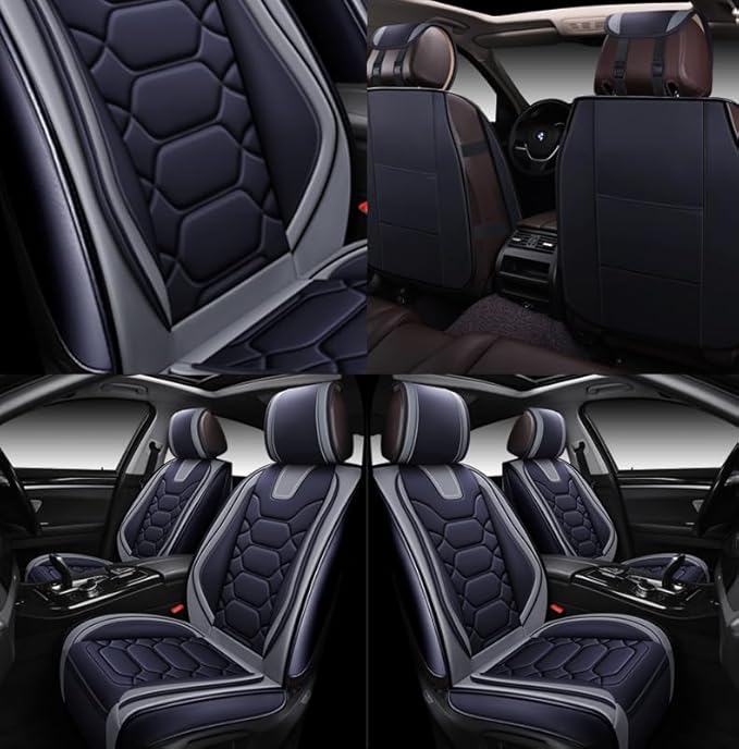 OASIS AUTO Custom Fit Seat Covers for Forester/Outback/Legacy/Impreza/Crosstrek 2010-2025, Waterproof Durable Faux Leather Seat Protector Cushion (Front Pair, Gray)