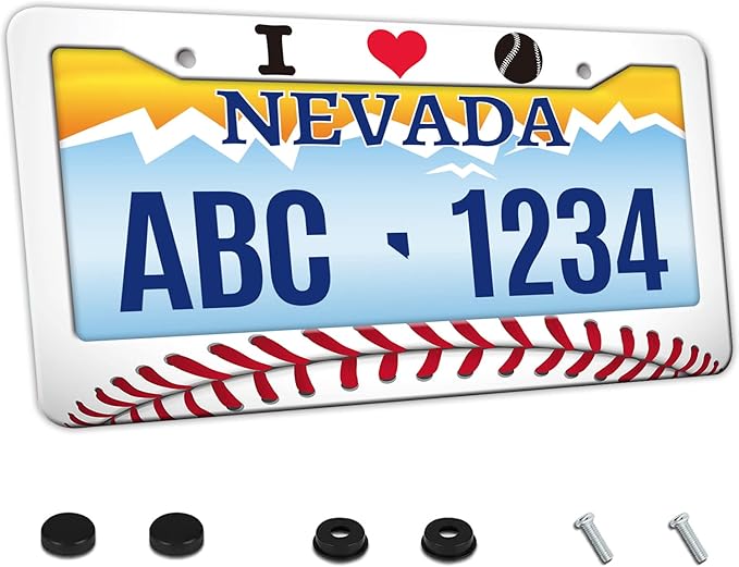 MIOAOSRT I Love Baseball License Plate Frame Baseball Sport License Plate Cover Car Tag Holder Metal License Plate Frame Fits Standard U.S.Vehicles 12x6 Inch