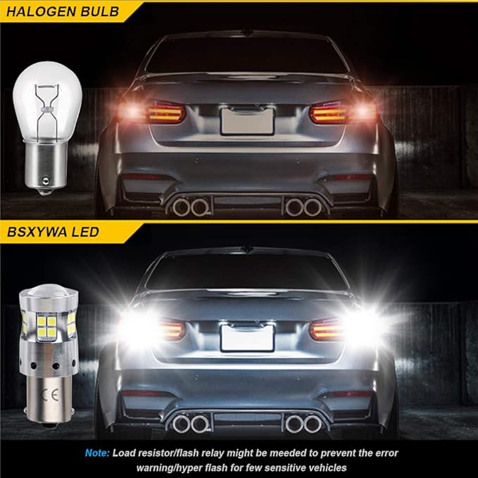 1156 LED Bulbs Ba15s P21w 5008 7506 LED Light Bulbs Replacement 1500 Lumens, With Projector Lens. for Backup Reverse Light Bulb Tail Light 6000K White, 2-Pack.