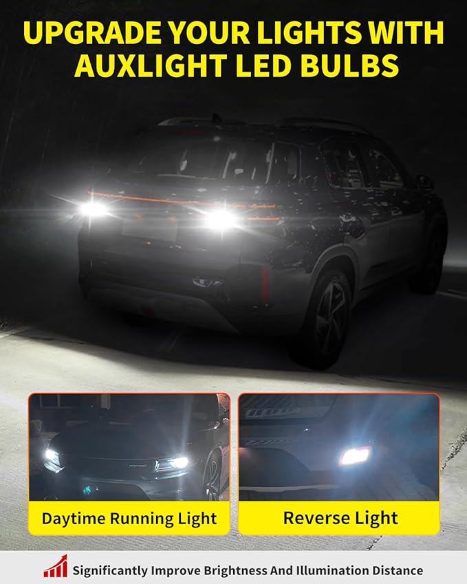 AUXLIGHT 1156 LED Bulbs 54-SMD 300% Super Bright BA15S 7506 1141 1003 LED Light Replacement for Car Truck Backup Reverse Turn Signal Lights & RV Camper Trailer Interior Lights, Xenon White(Pack of 6)