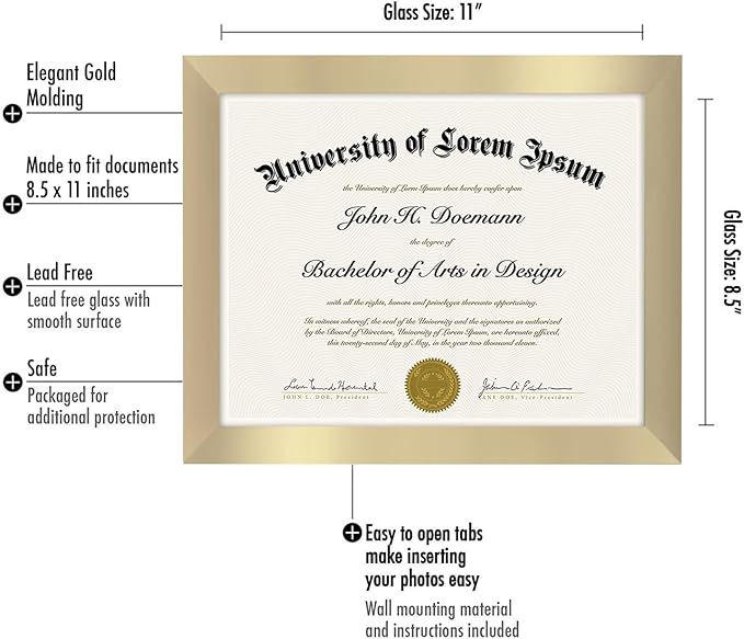 Americanflat Picture Frame, Gold