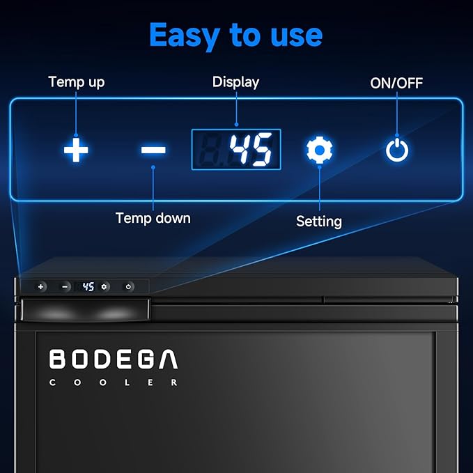BODEGACOOLER 12 Volt Refrigerator, RV Refrigerator APP Control, 65L(2.3cu.ft.) RV Fridge Freezer, Car Refrigerator with Lock, (4℉-46℉) Travel Compressor Cooler 12/24V DC for Truck, RV, Camping