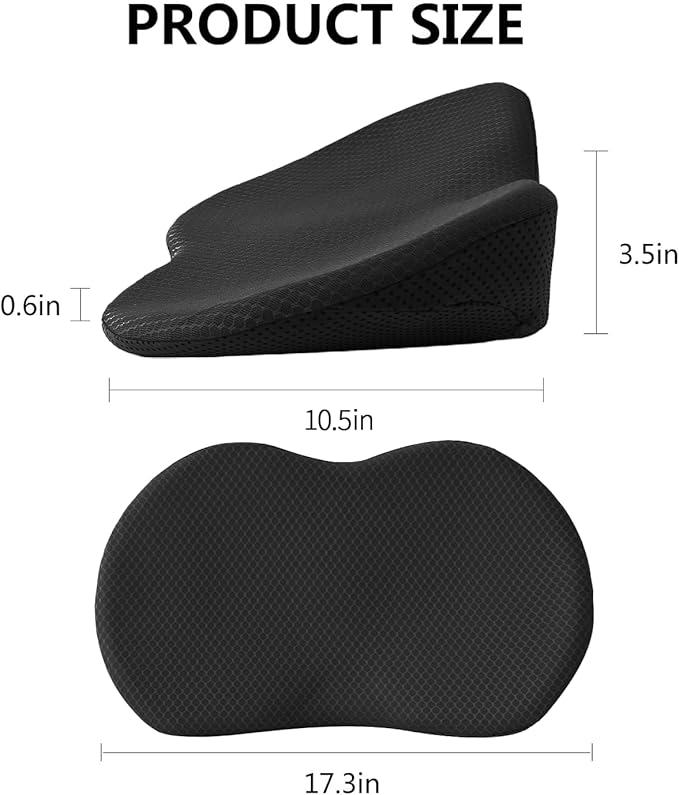 Car Seat Cushion, Memory Foam Seat Pad for Sciatica and Lower Back Pain Relief, Seat Cushion for Car Seat Driver (Black)