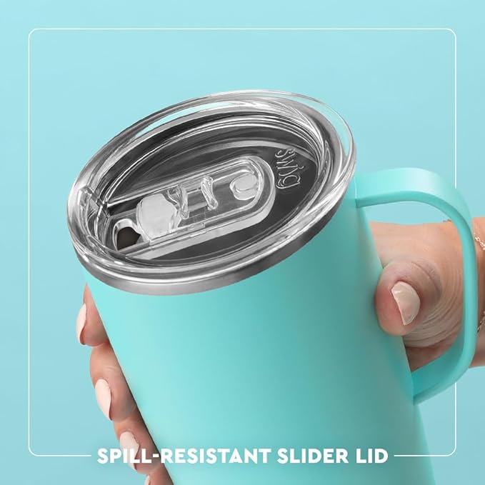 Swig Life 22oz Travel Mug, Insulated Tumbler with Handle and Lid, Cup Holder Friendly, Dishwasher Safe, Stainless Steel, Travel Coffee Cup, Insulated Mug with Lid (Golf Ball)