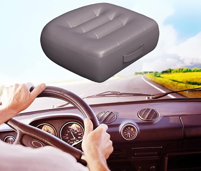 Adult Booster Seat Cushion/Car Seat Cushions for ShortPeople/Effectively Increase The Field of View by 12cm/4.7in,Back Fatigue Relief Adult Booster Chair Cushion Angle Lift Big Seat Cushion/Grey