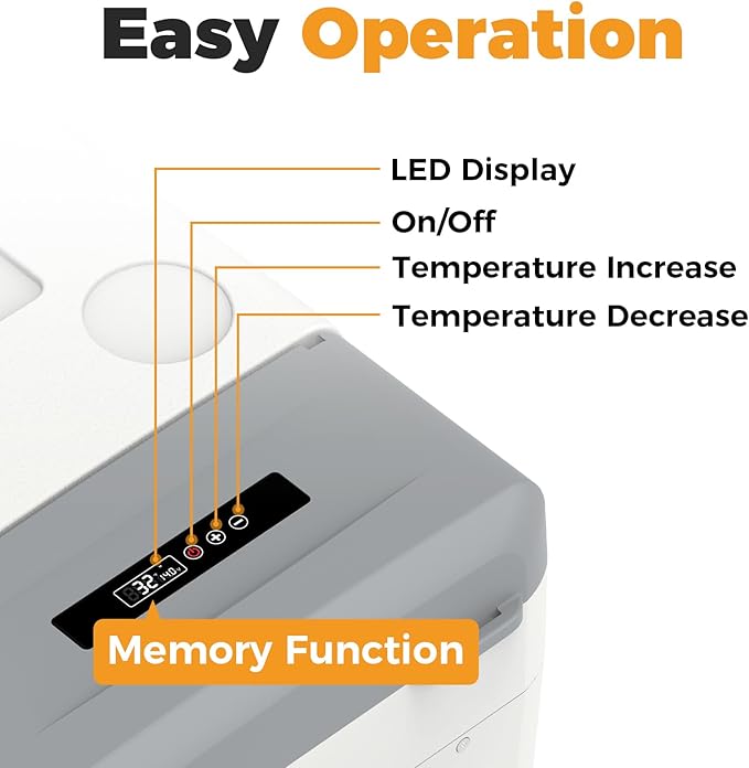 Setpower Electric Coolers for Vehicles AC/DC 12V Refrigerator, 20L/21QT Car Refrigerator Portable Freezer, Car Fridge Plug In Cooler for Truck RV SUV Van Travel Camping, White
