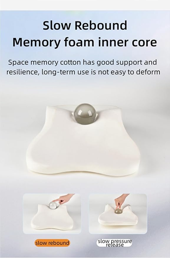 Memory Foam Waist Support Pillow Middle/Lower Back Support pad is Used for car Seats, Office Chairs, Lounge Chairs, etc (Black)